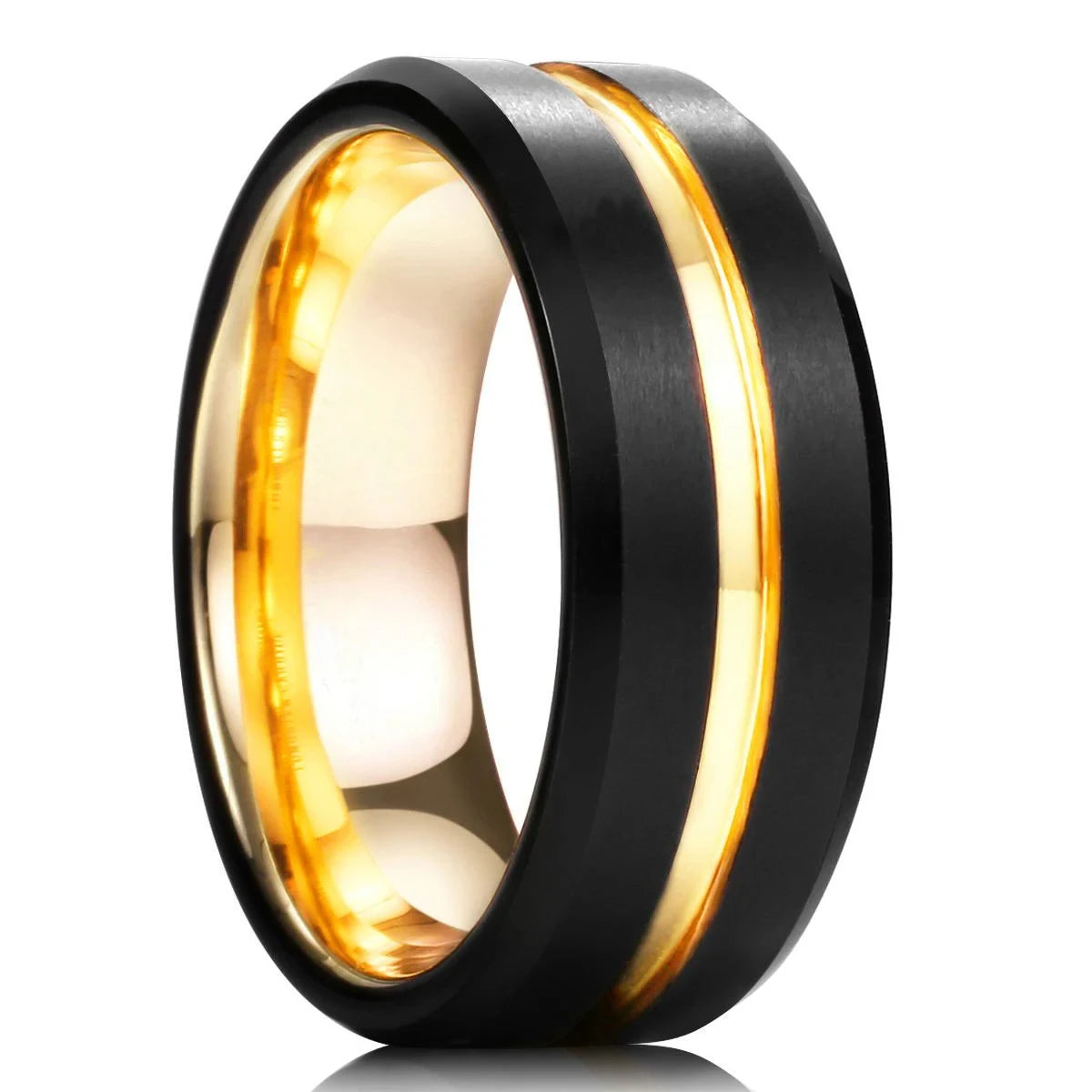 Anillo Plateado Mate de Acero de 8 mm