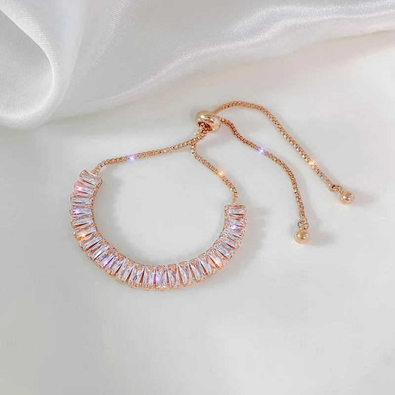 Pulsera Ajustable de Acero con Circonitas