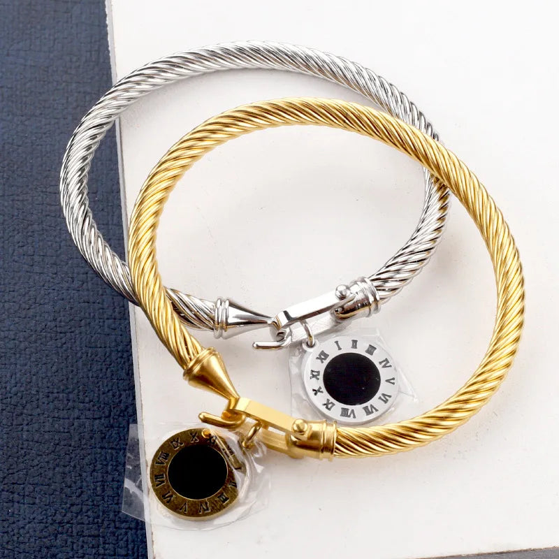 Pulsera de Acero con Concha Negra