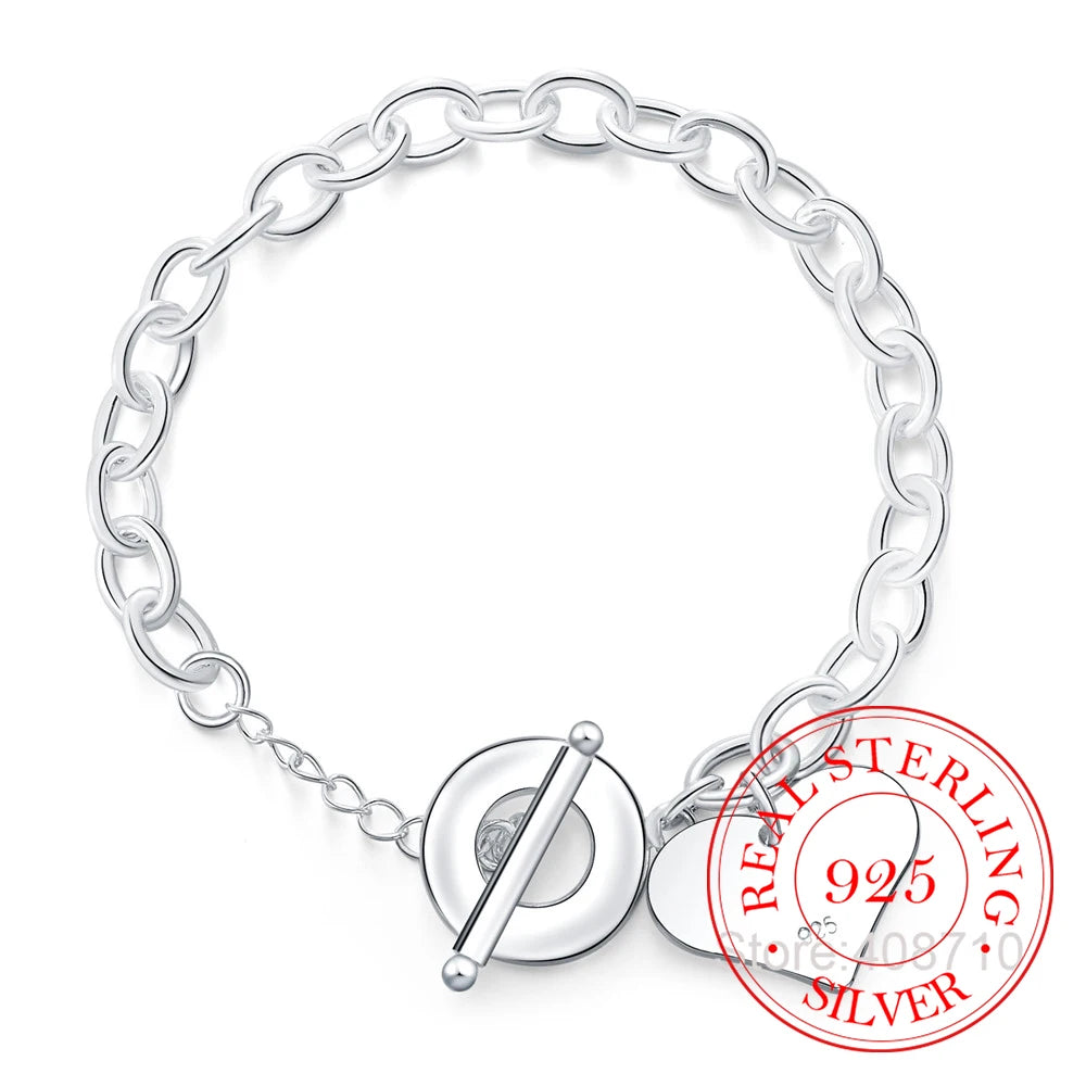 Pulsera de Plata 925 con Cierre de Corazón