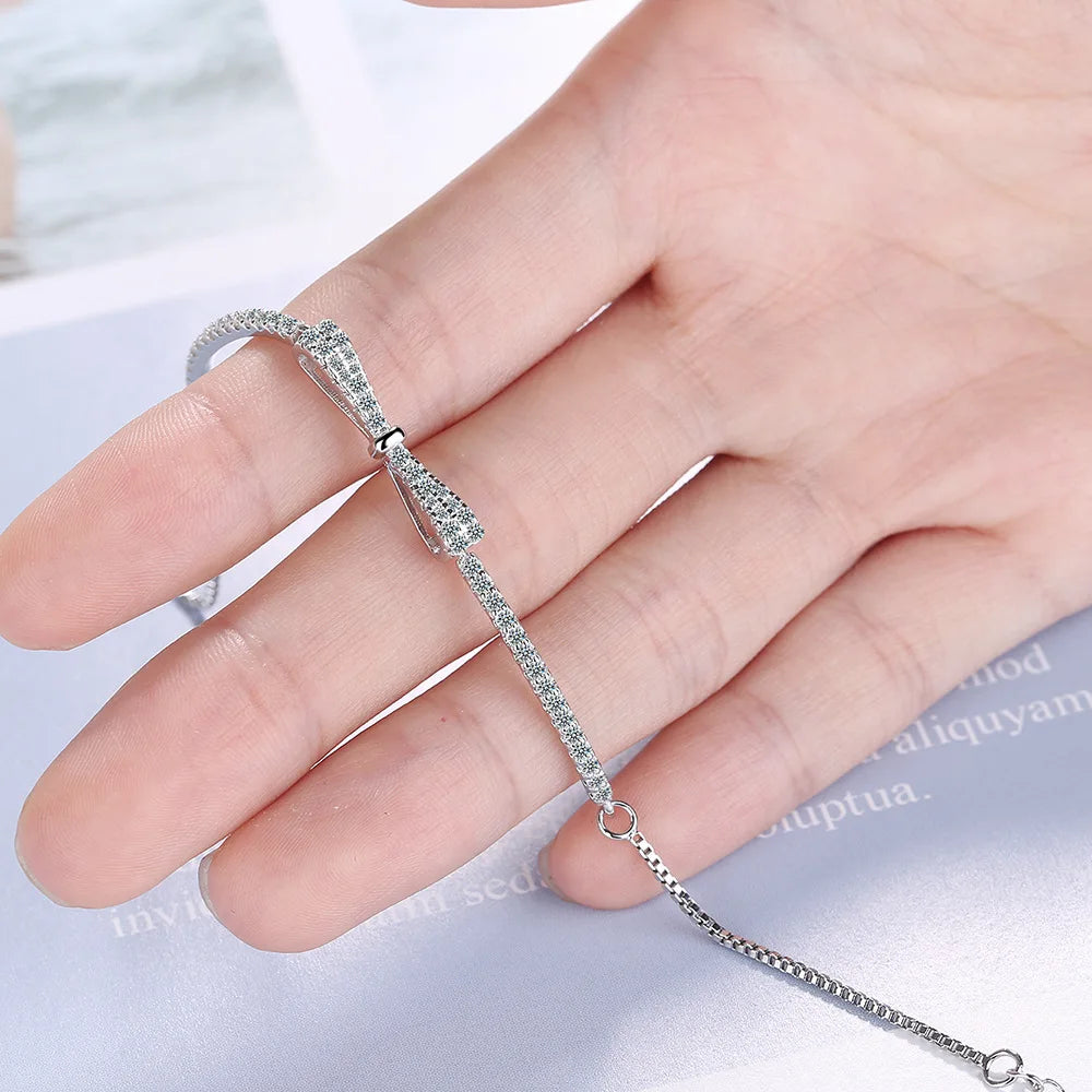 Pulsera Tennis de Plata 925 con Lazo
