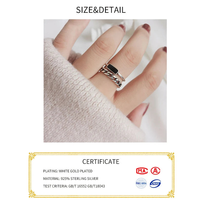 Anillo de Compromiso Minimalista Color Plata para Mujer