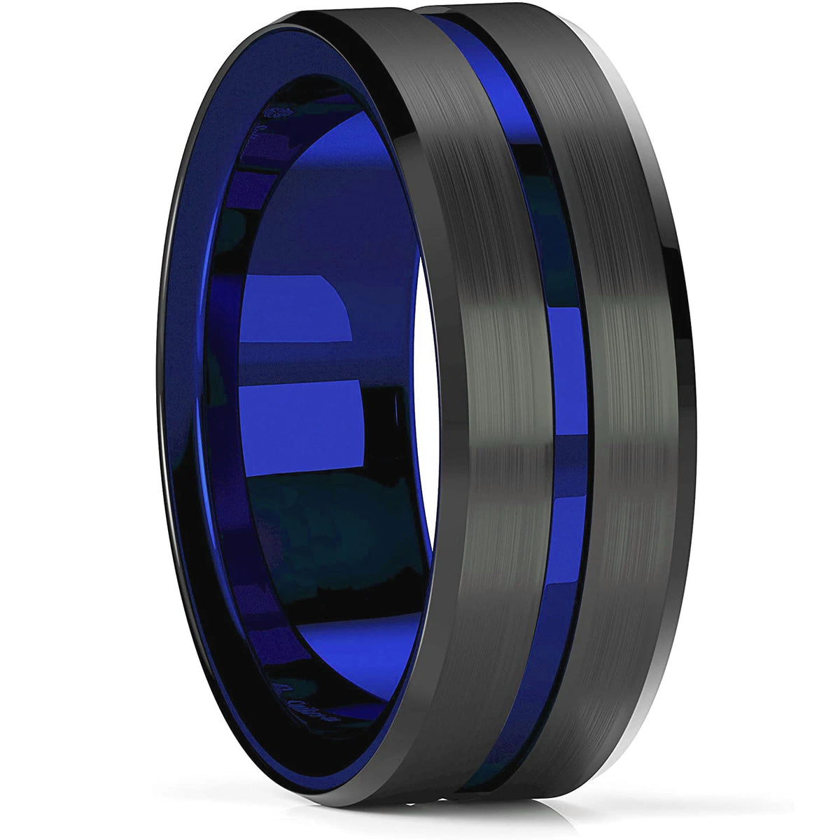 Anillo Plateado Mate de Acero de 8 mm