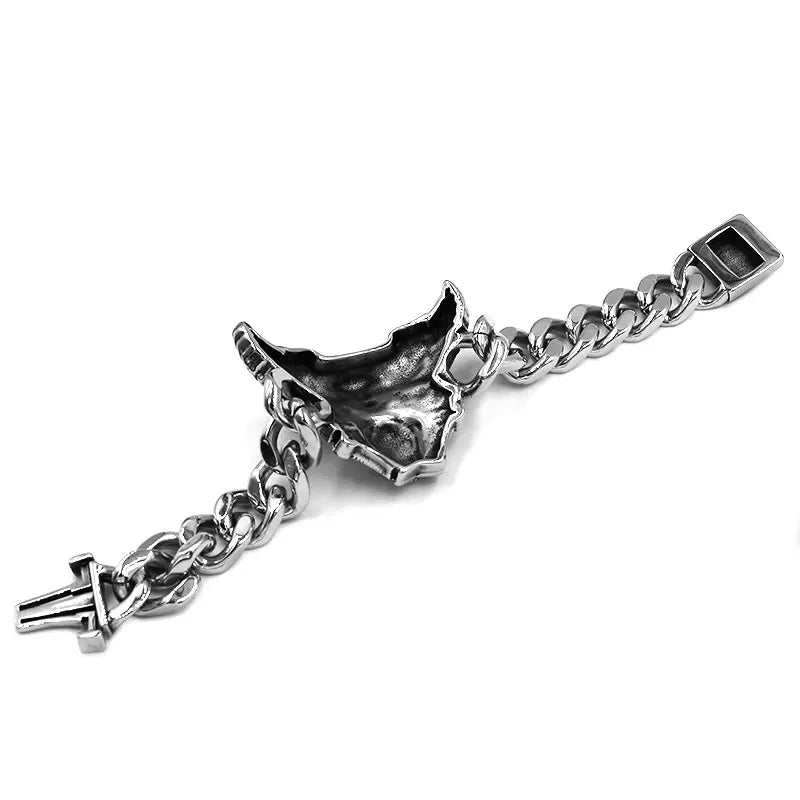 Pulsera Vintage de Acero con Calavera y Águila