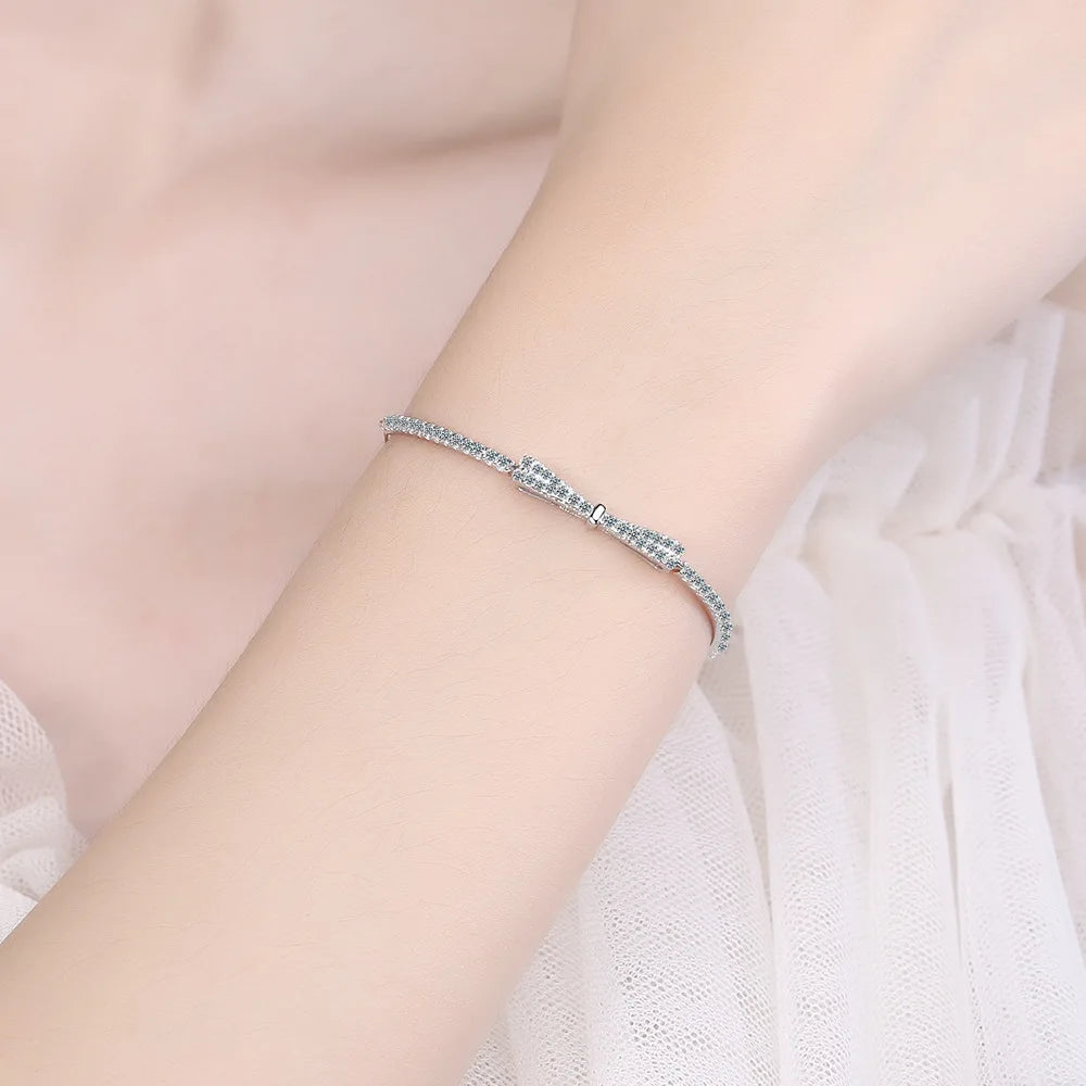 Pulsera Tennis de Plata 925 con Lazo