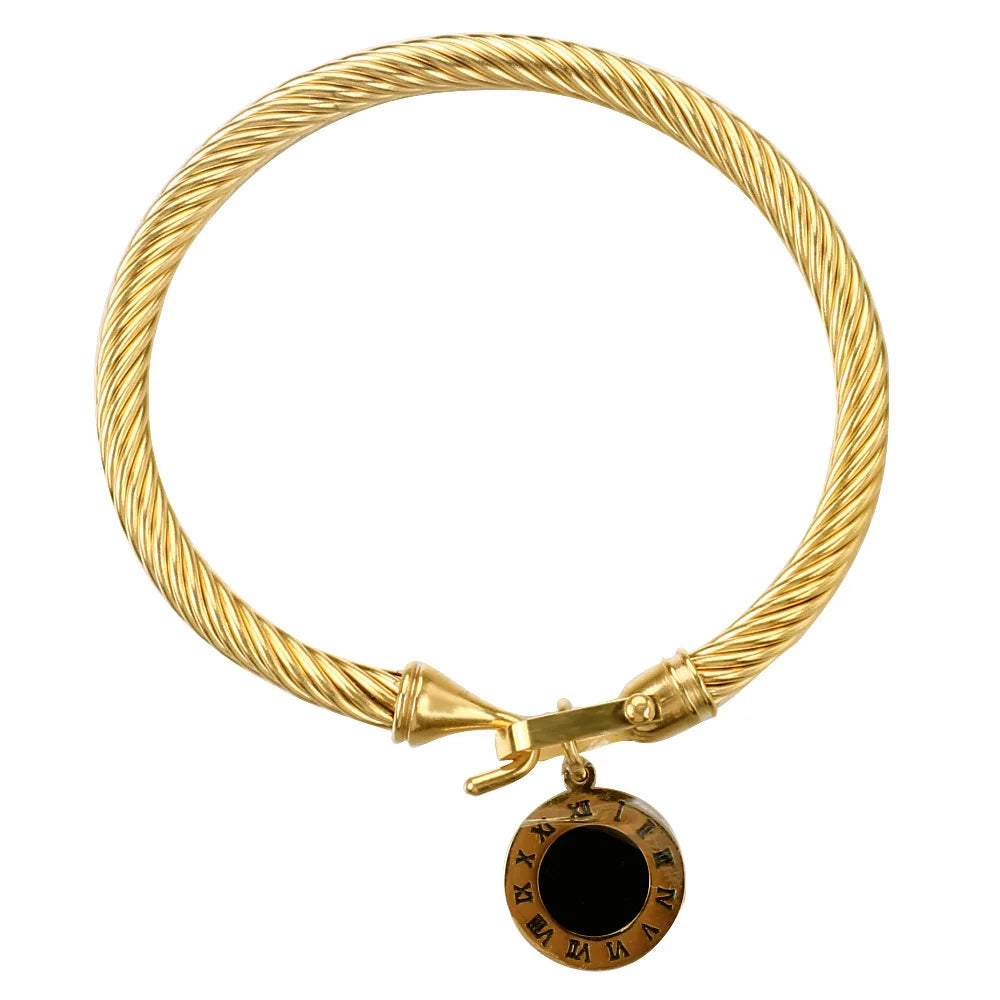 Pulsera de Acero con Concha Negra