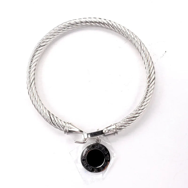 Pulsera de Acero con Concha Negra