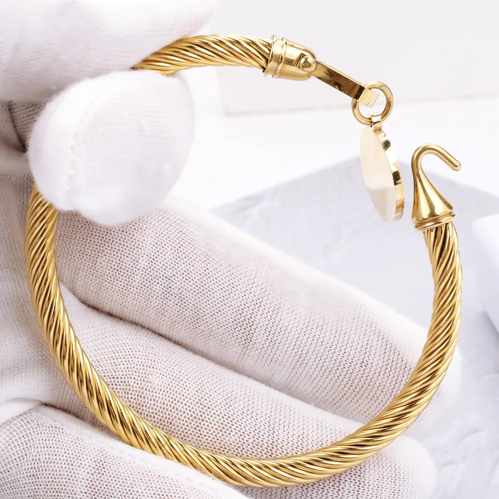 Pulsera de Acero con Concha Negra