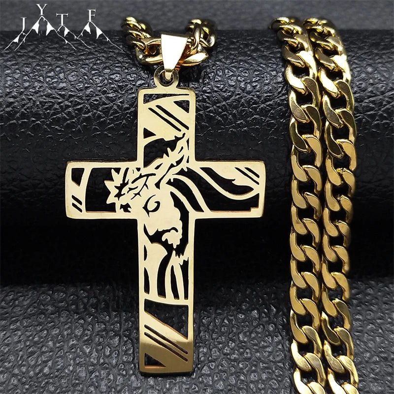 Collar de Acero con Cruz