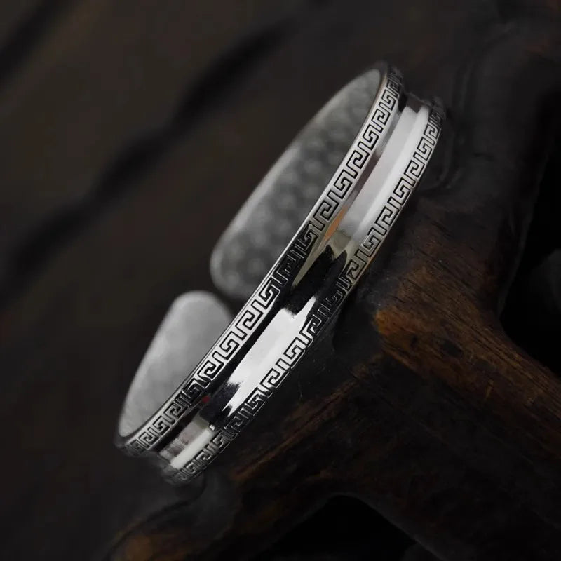 Brazalete Vintage de Plata 925 con Flores Grabadas