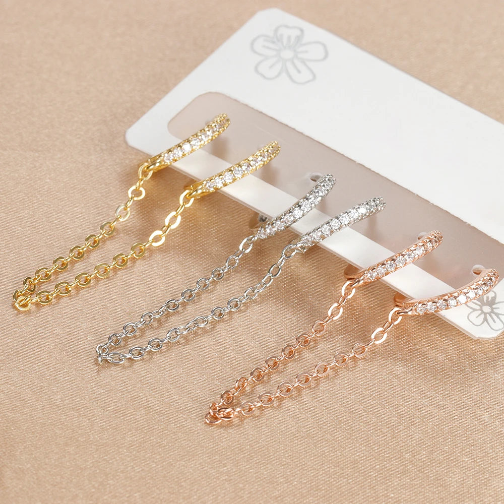 Aros de Acero con Doble Cadena y Cristal