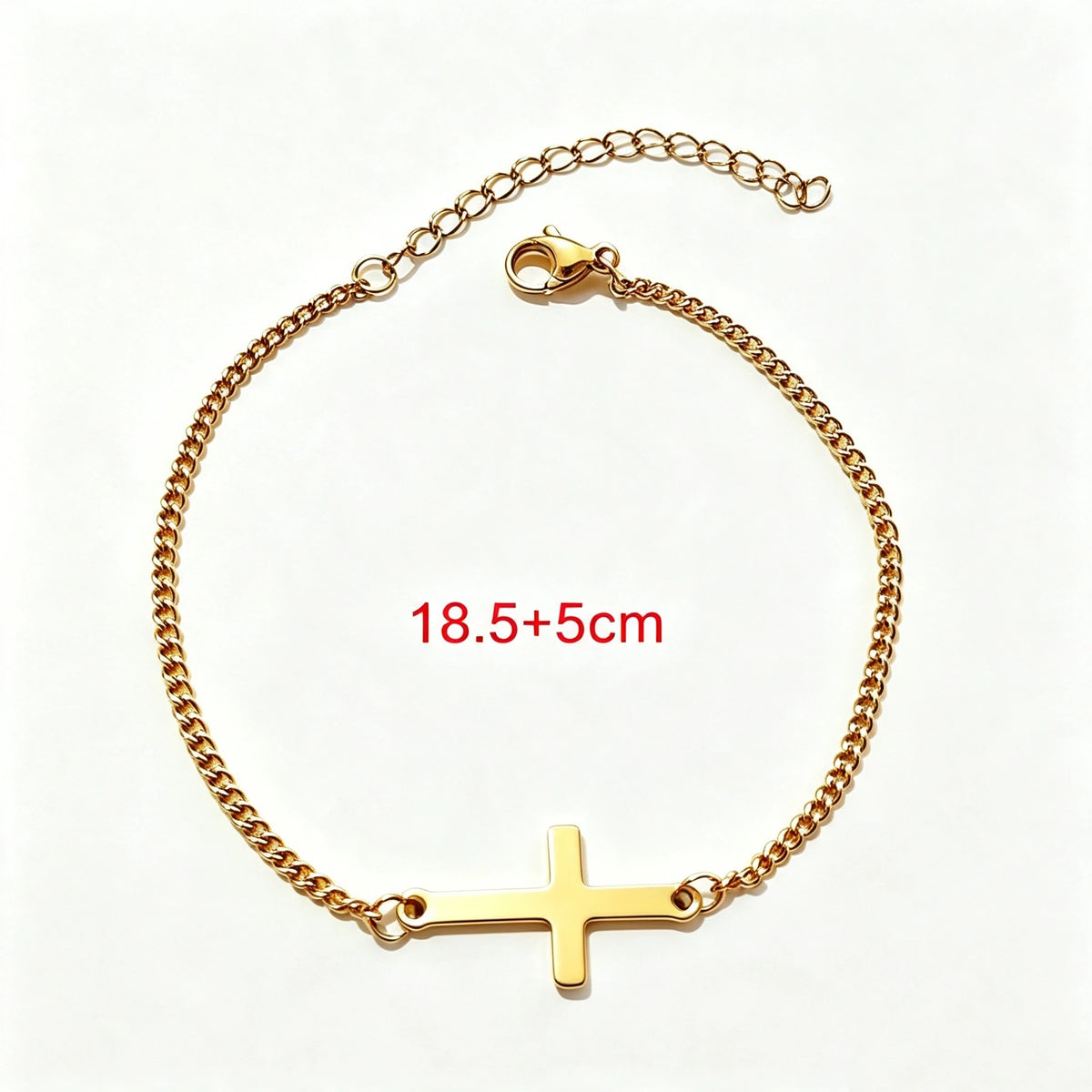 Pulsera Cristiana de Acero con Cruz
