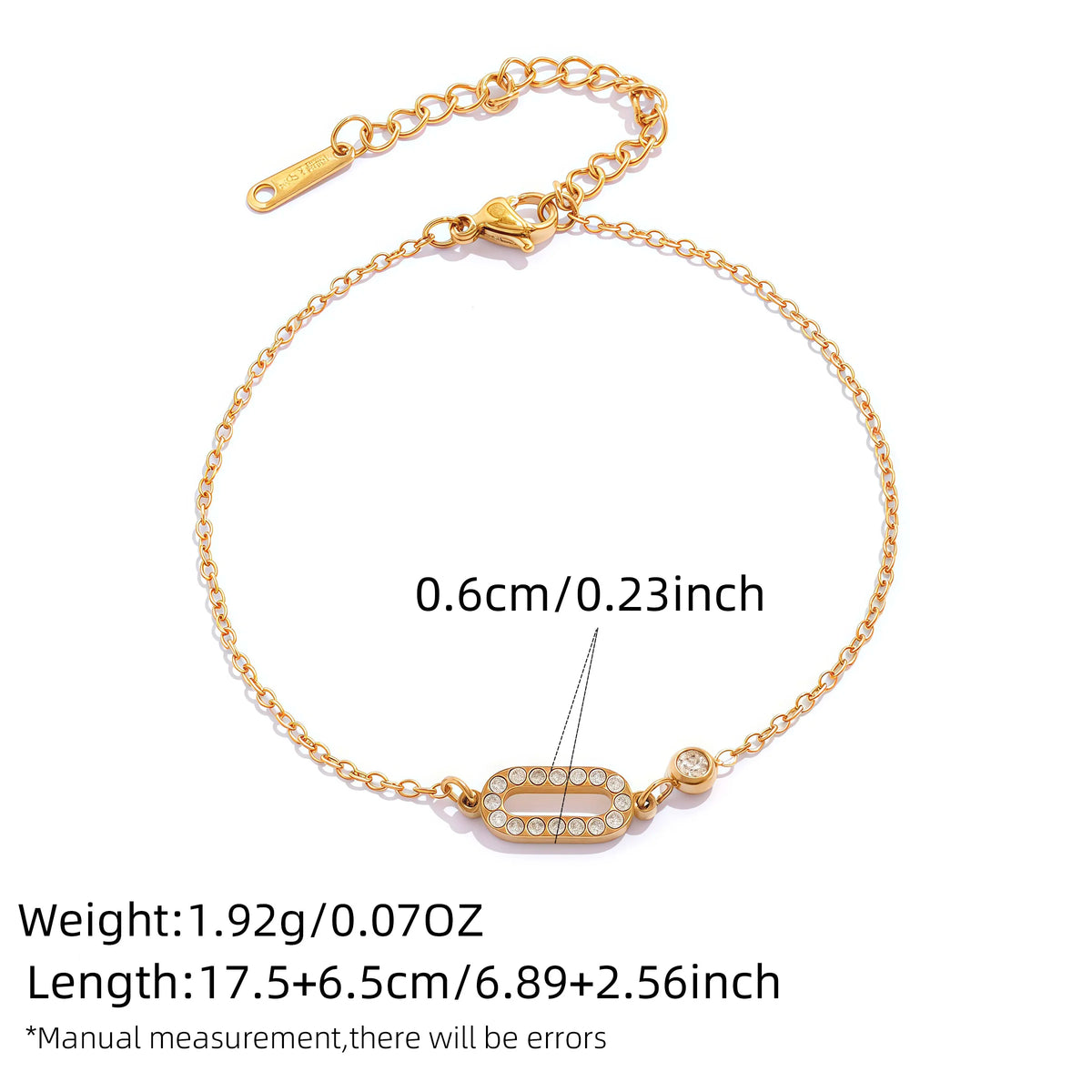 Pulsera Dorada de Acero con Circonitas
