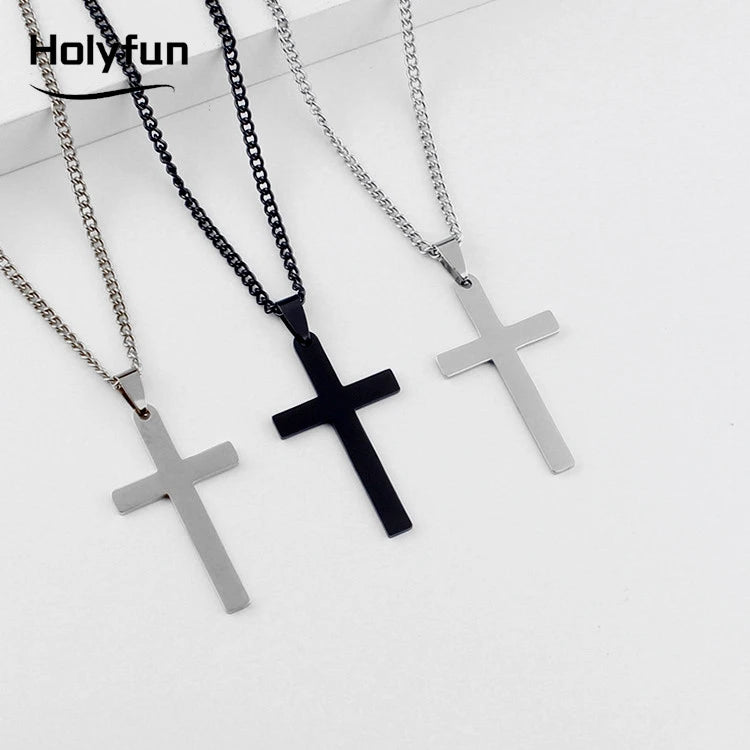 Collar de Acero con Cruz
