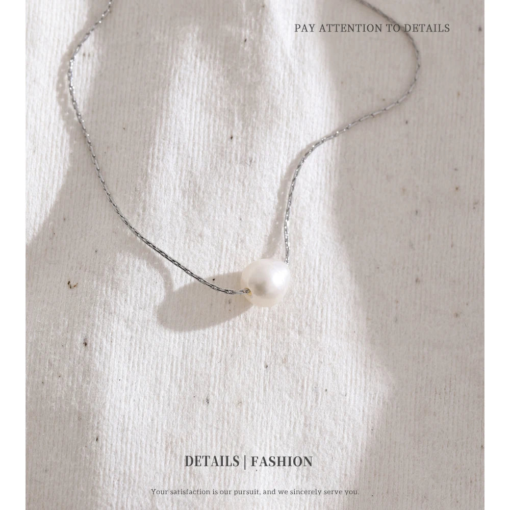 Collar de Acero con Perla de Agua Dulce