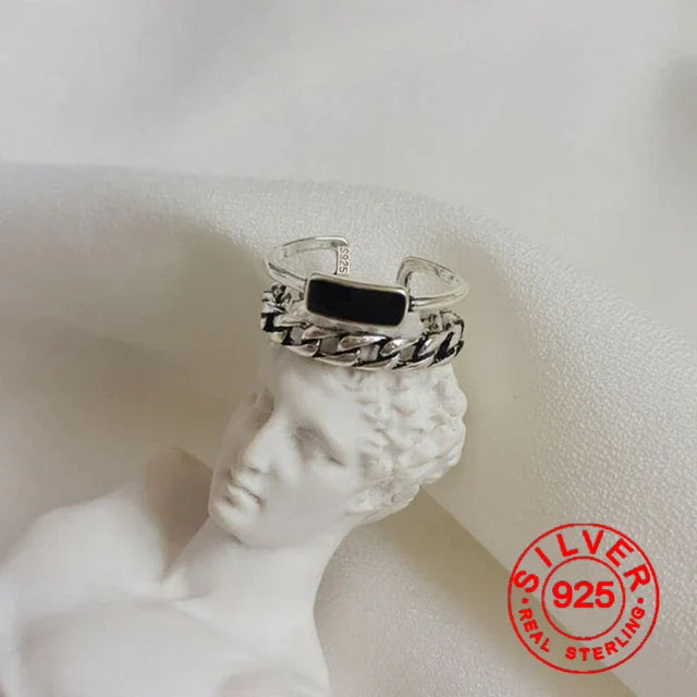 Anillo de Compromiso Minimalista Color Plata para Mujer