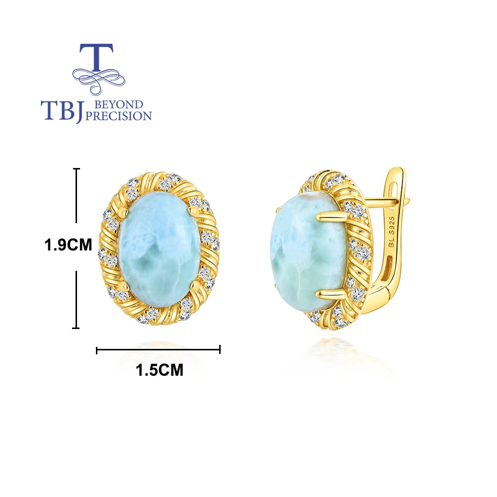 Conjunto de Plata 925 con Larimar Natural