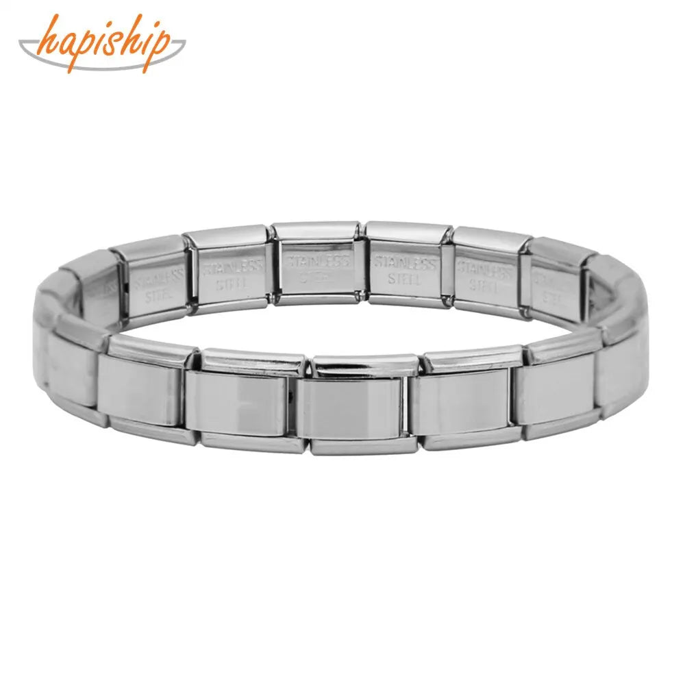 Pulsera Plateada de Acero de 9 mm