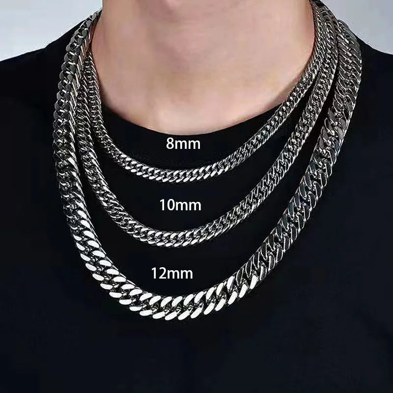 Collar de Cadena Cubana de Acero