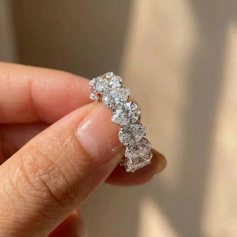 Anillo de Compromiso de Plata 925 con Circonita Pera