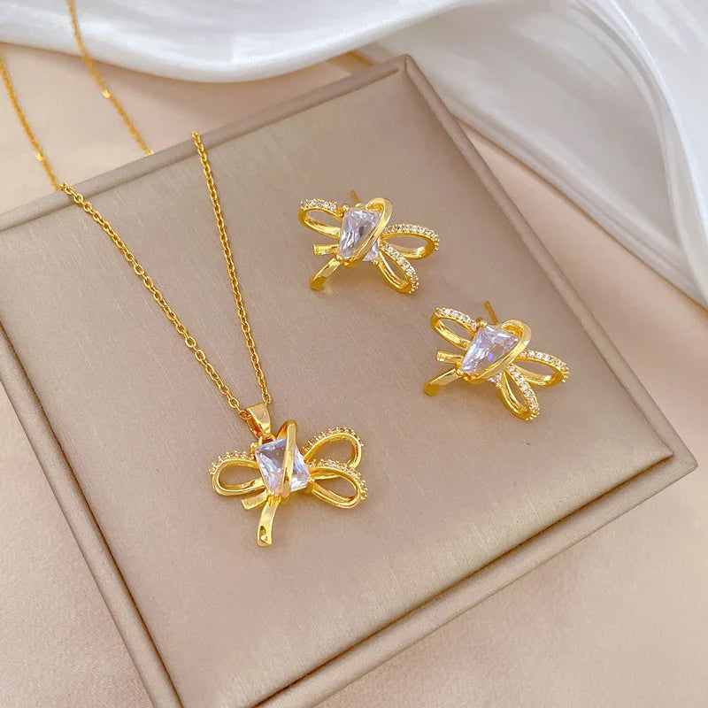 Conjunto de Acero con Cristal Austríaco