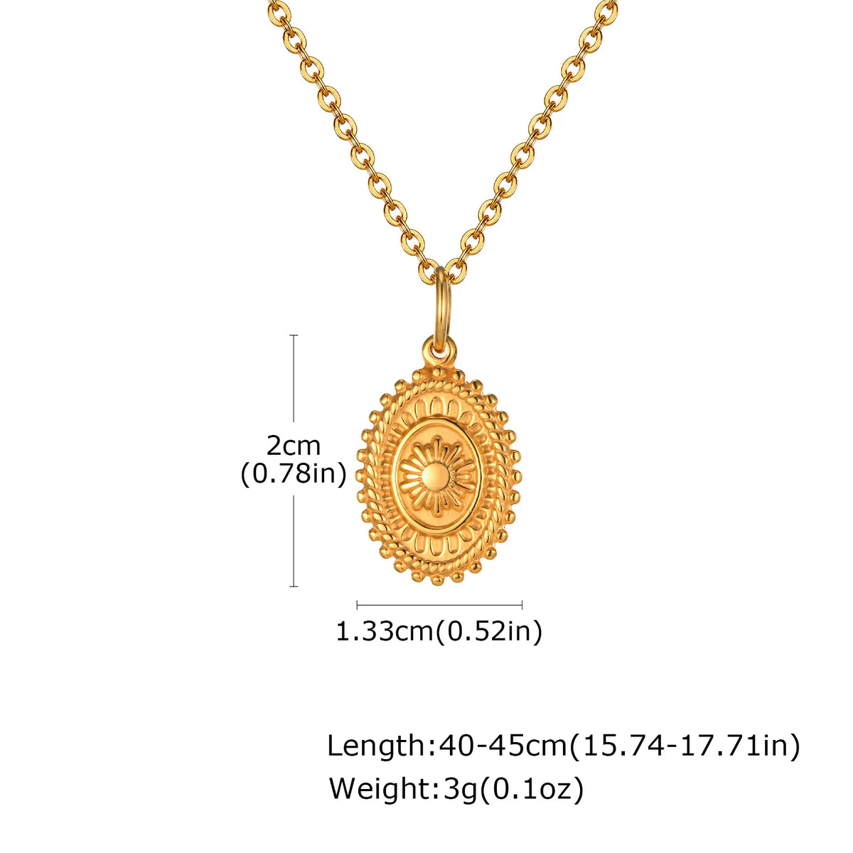 Collar Dorado de Acero con Girasol