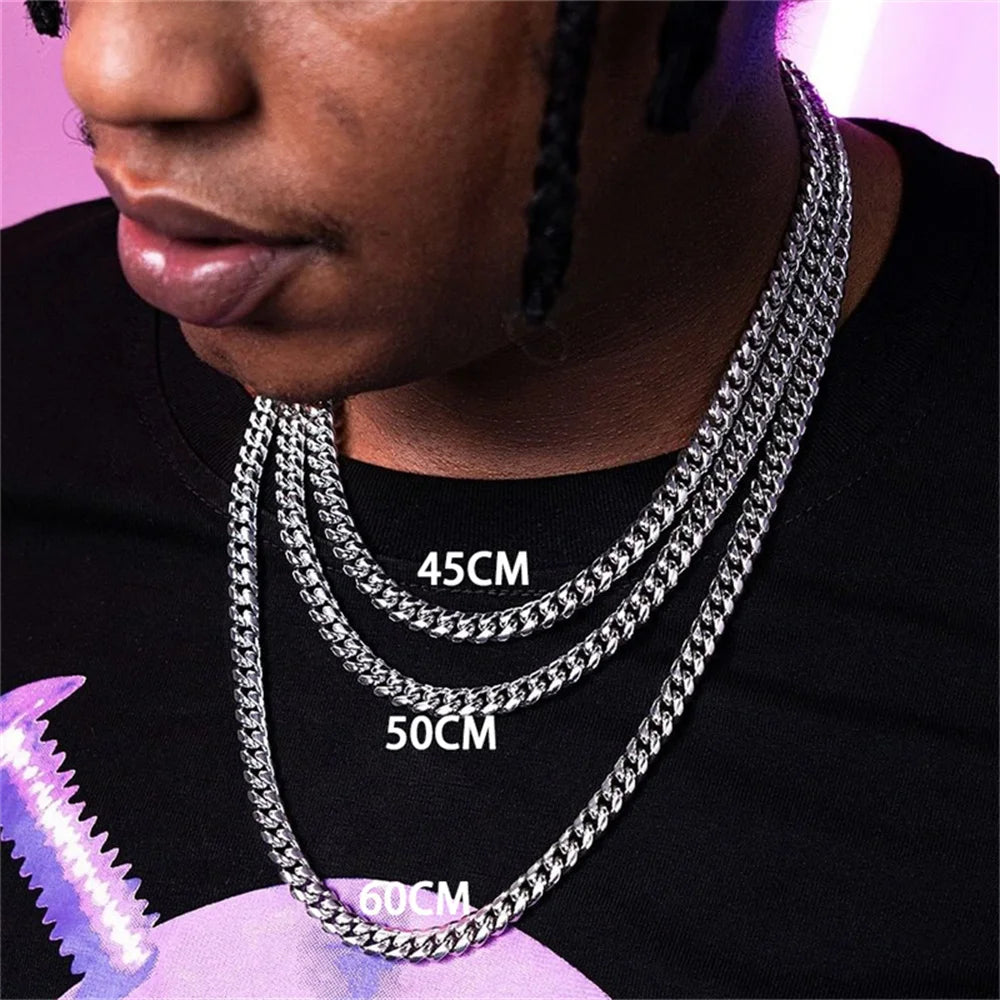 Collar de Cadena Cubana de Acero