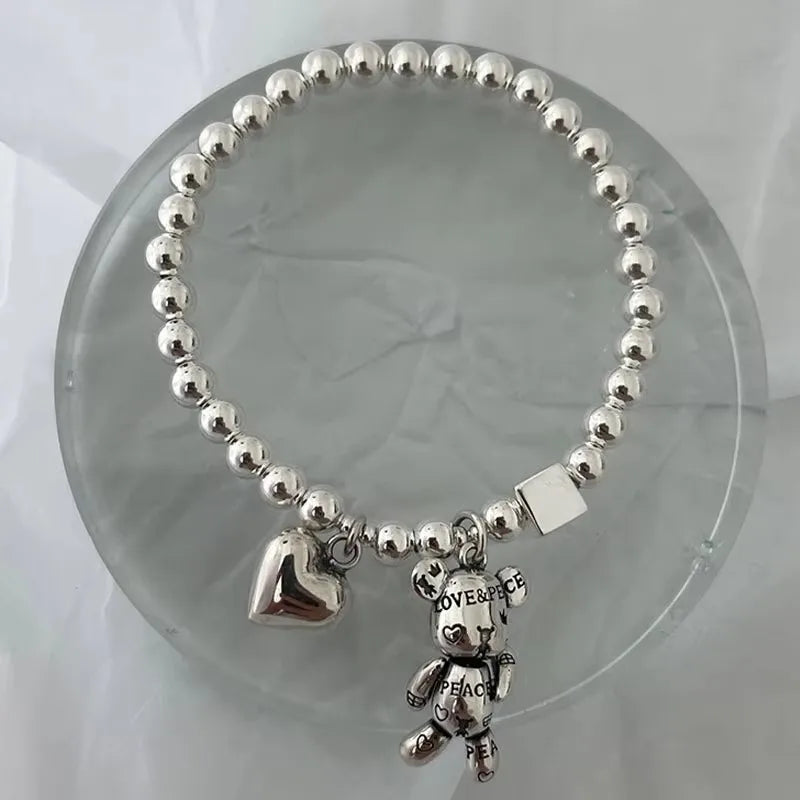 Pulsera de Plata 925 con Colgante de Oso