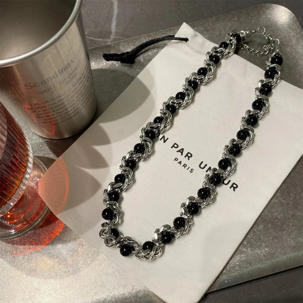 Pulsera Y2K de Acero con Cuentas