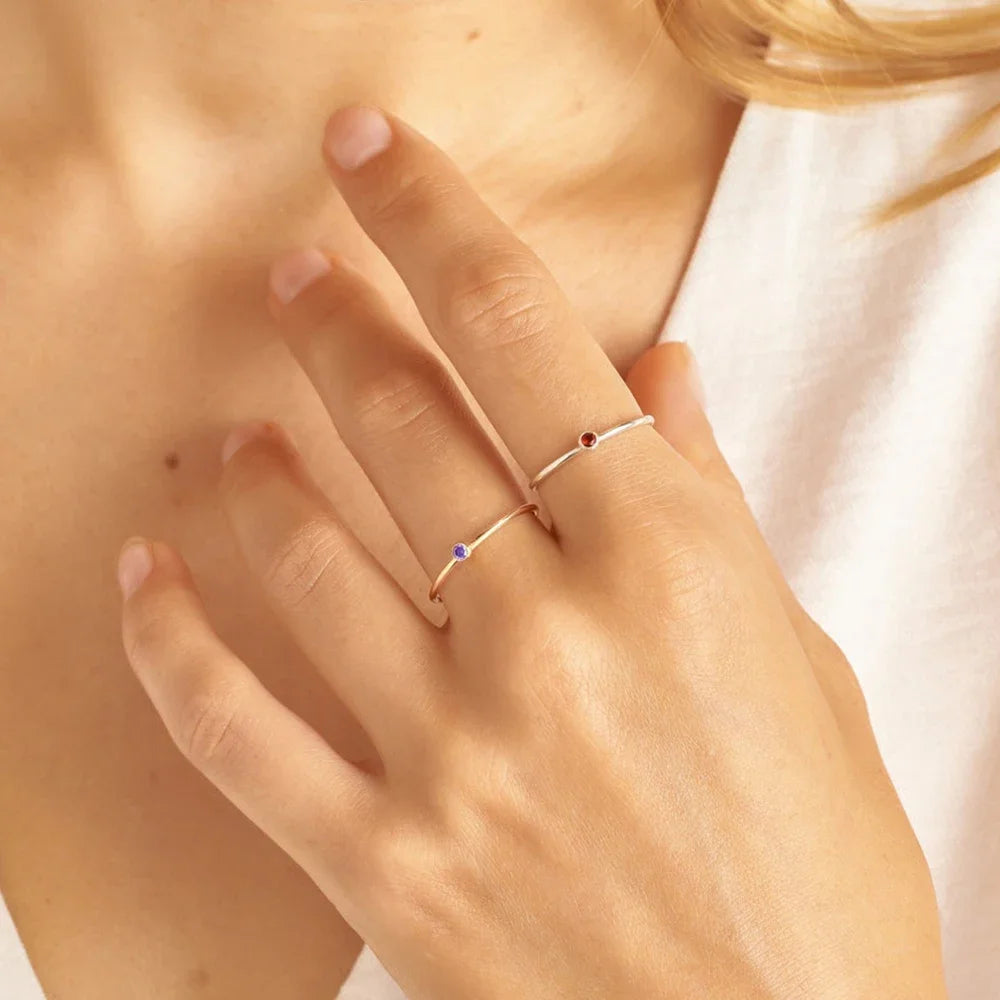Anillo Personalizado con Piedra de Nacimiento