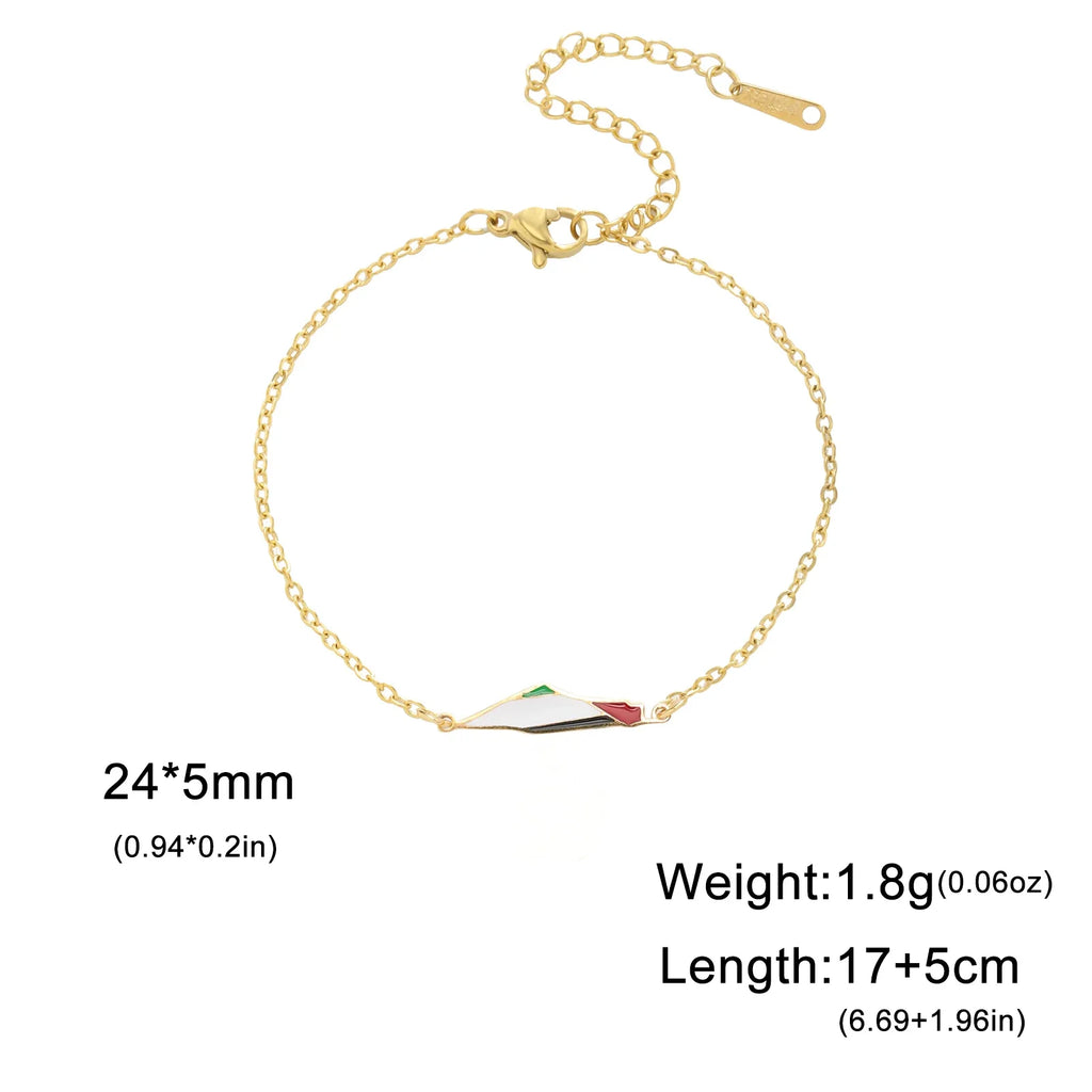 Pulsera Doble de Acero con Mapa de Palestina