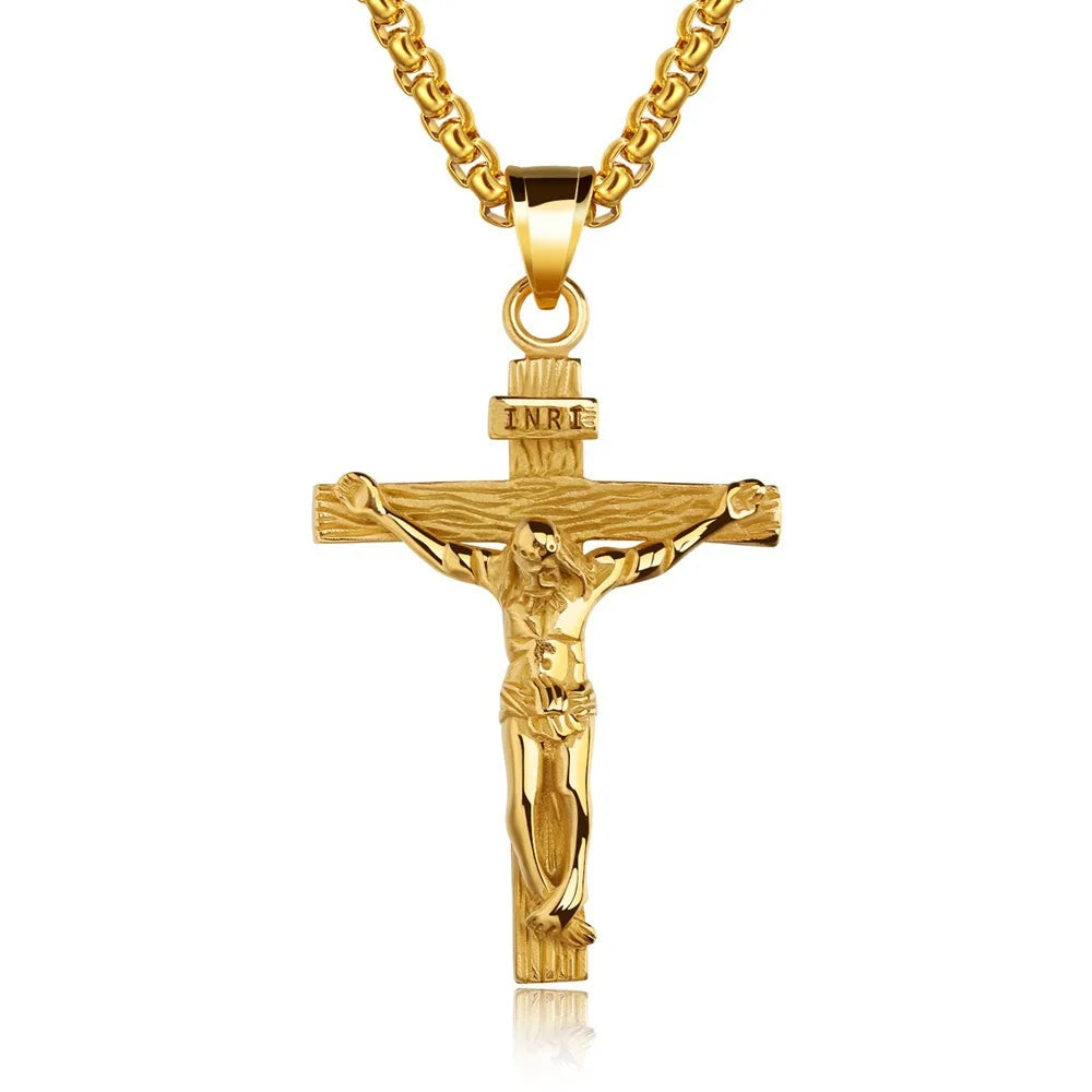 Collar de Acero con Cruz