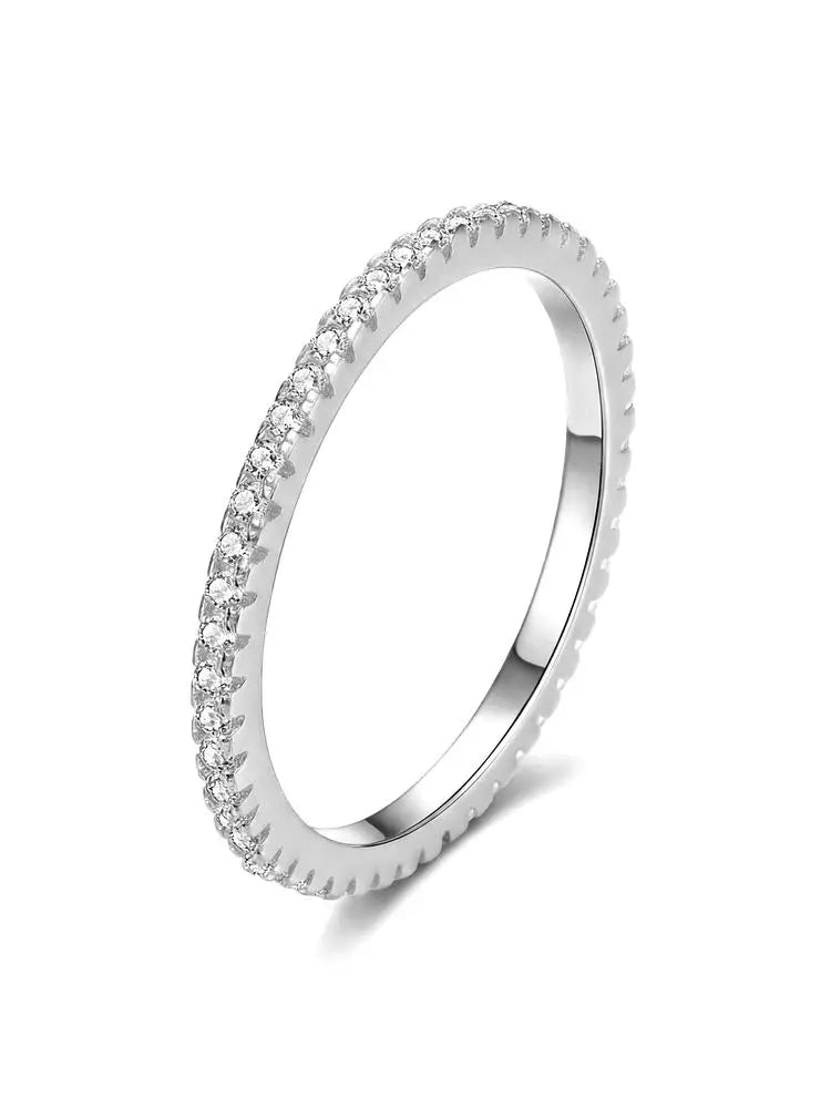 Anillo Apilable de Plata 925 con Circonitas