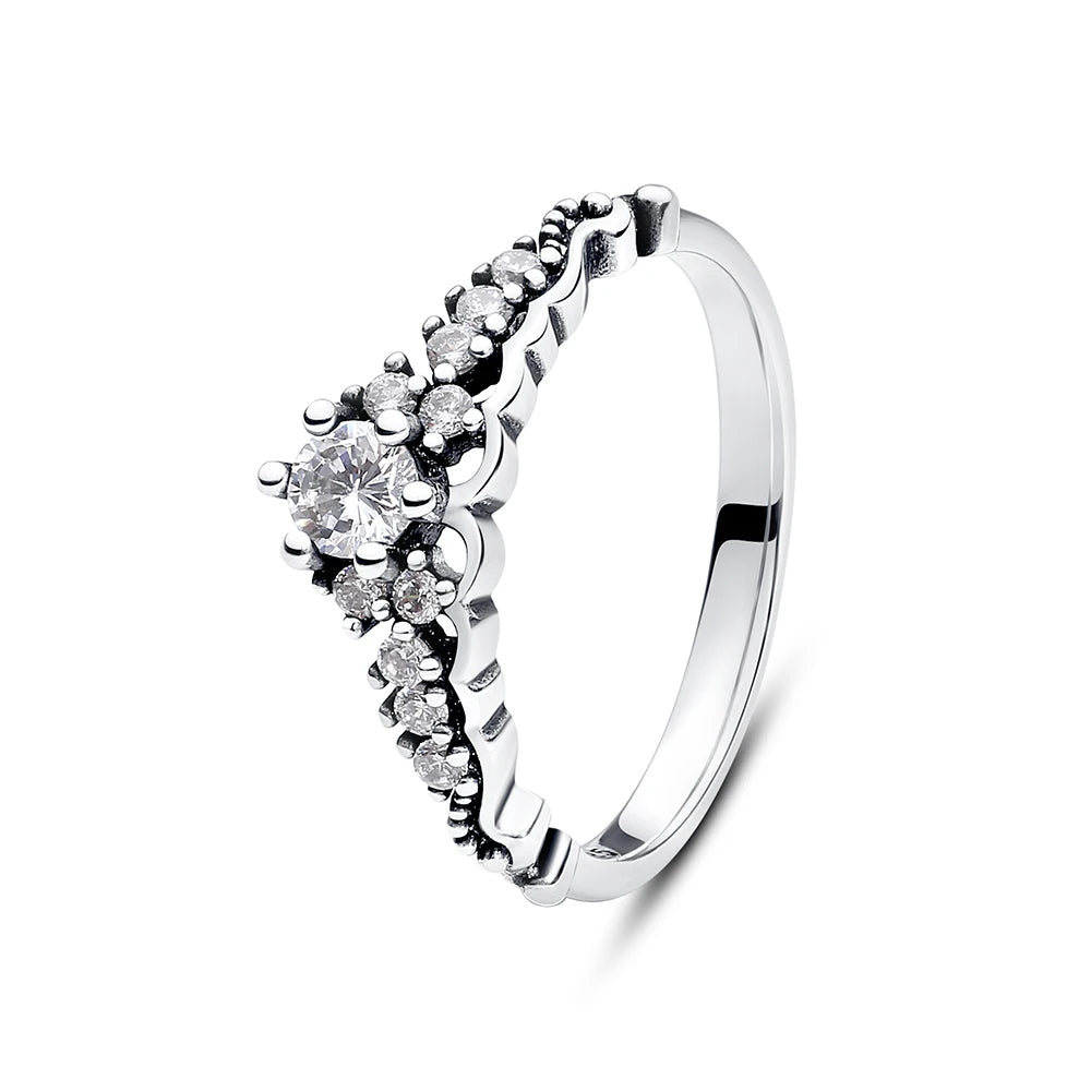 Anillo de Plata 925 con Corazón y Corona