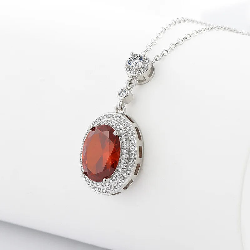 Collar de Plata 925 con Rubí y Granate