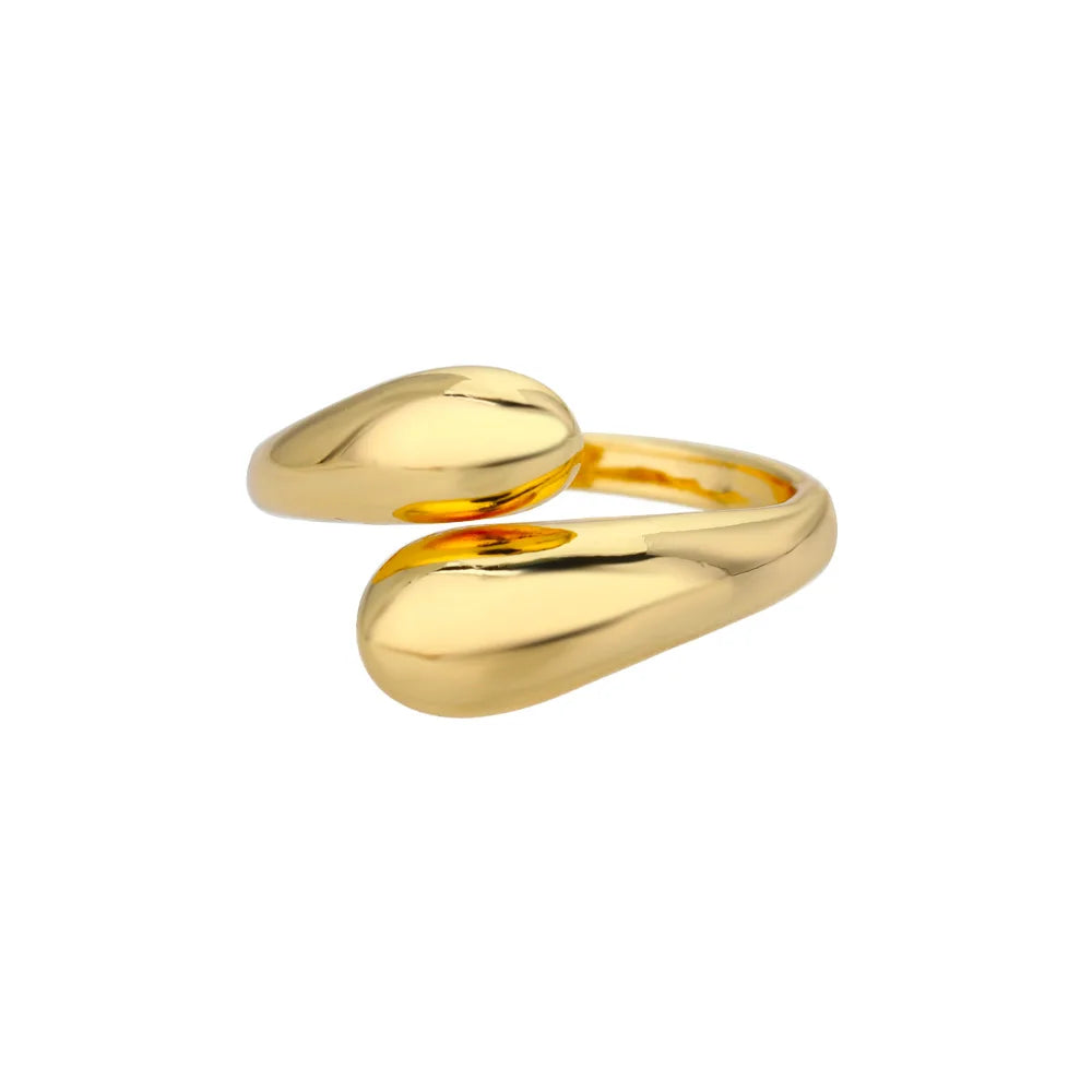 Anillo Abierto Dorado de Acero