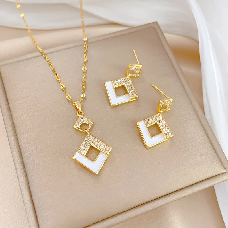 Conjunto de Acero con Cristal Austríaco