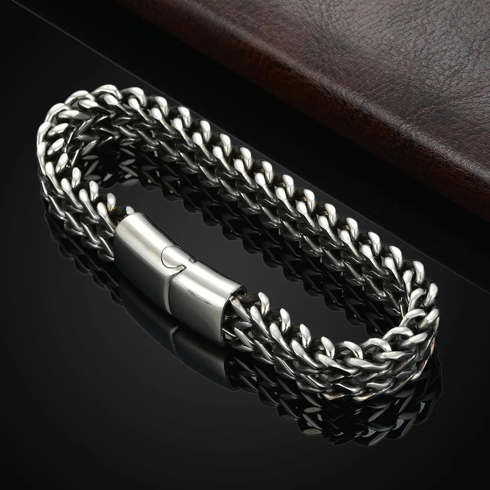 Pulsera Trenzada de Acero con Cierre Magnético