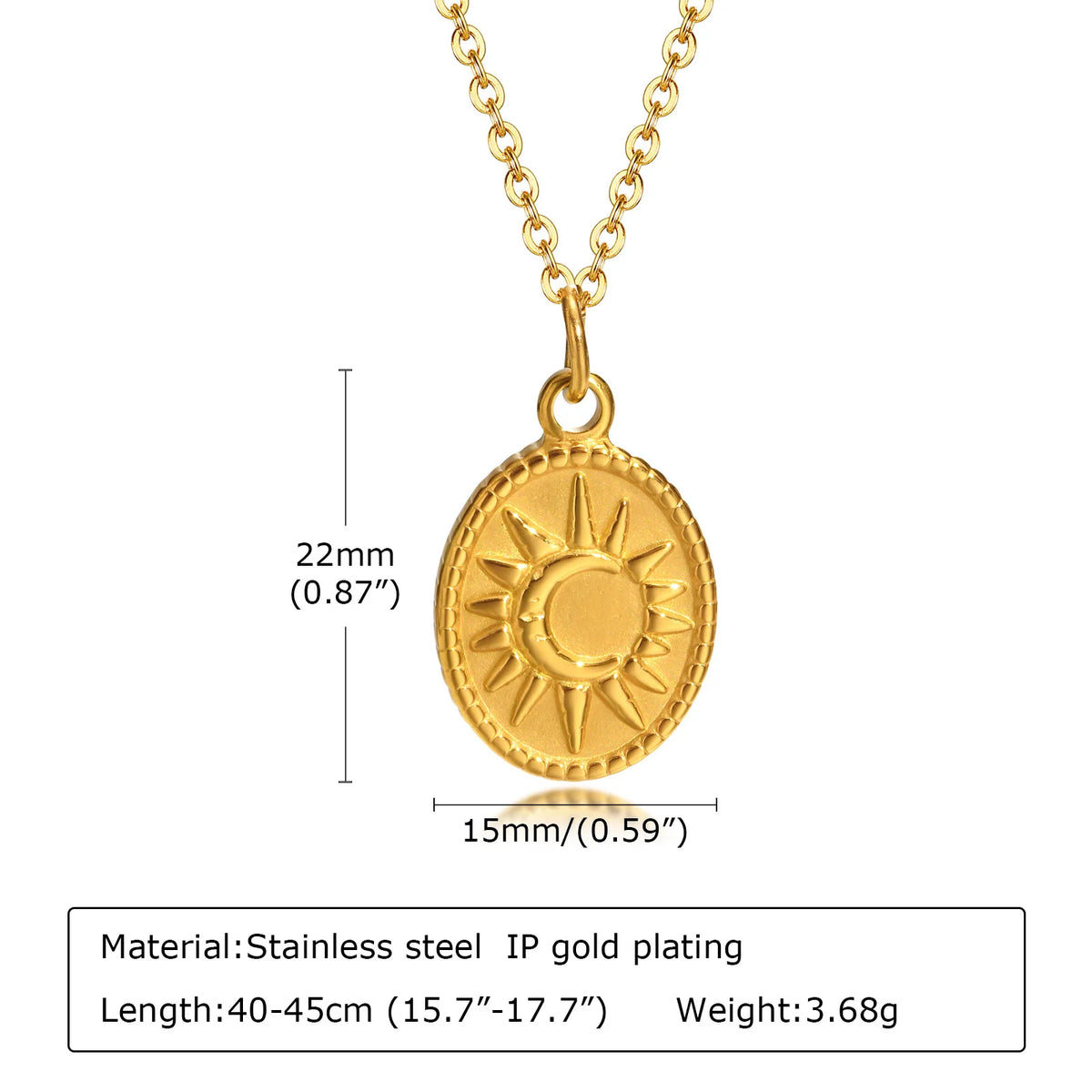 Collar Dorado de Acero con Girasol