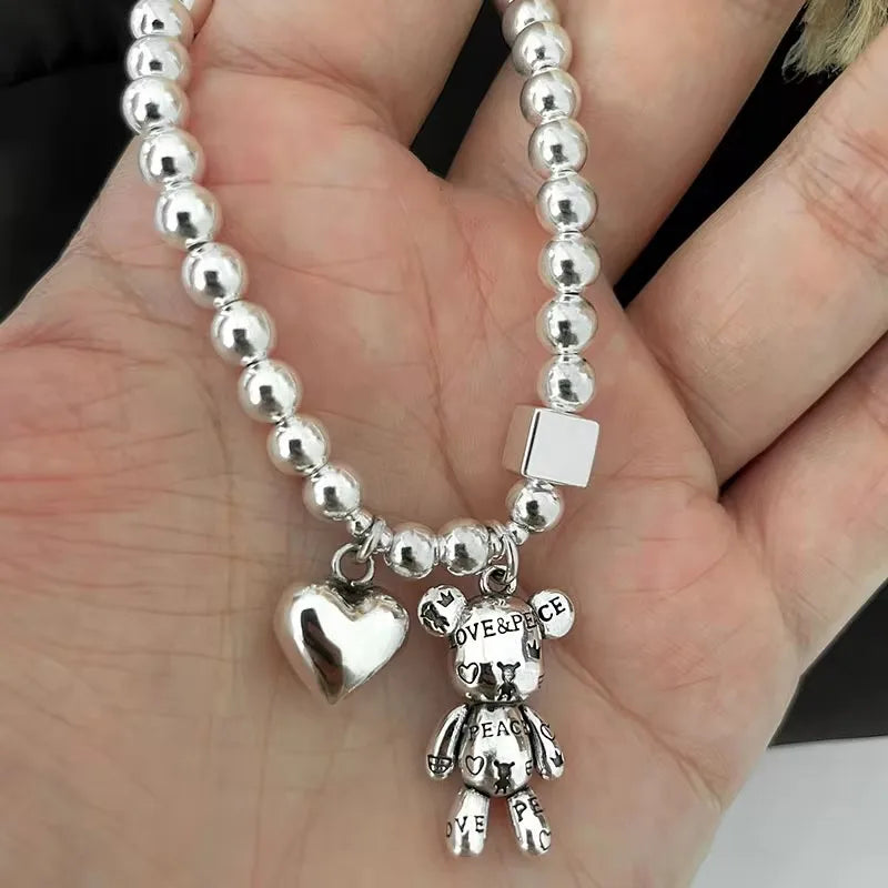 Pulsera de Plata 925 con Colgante de Oso