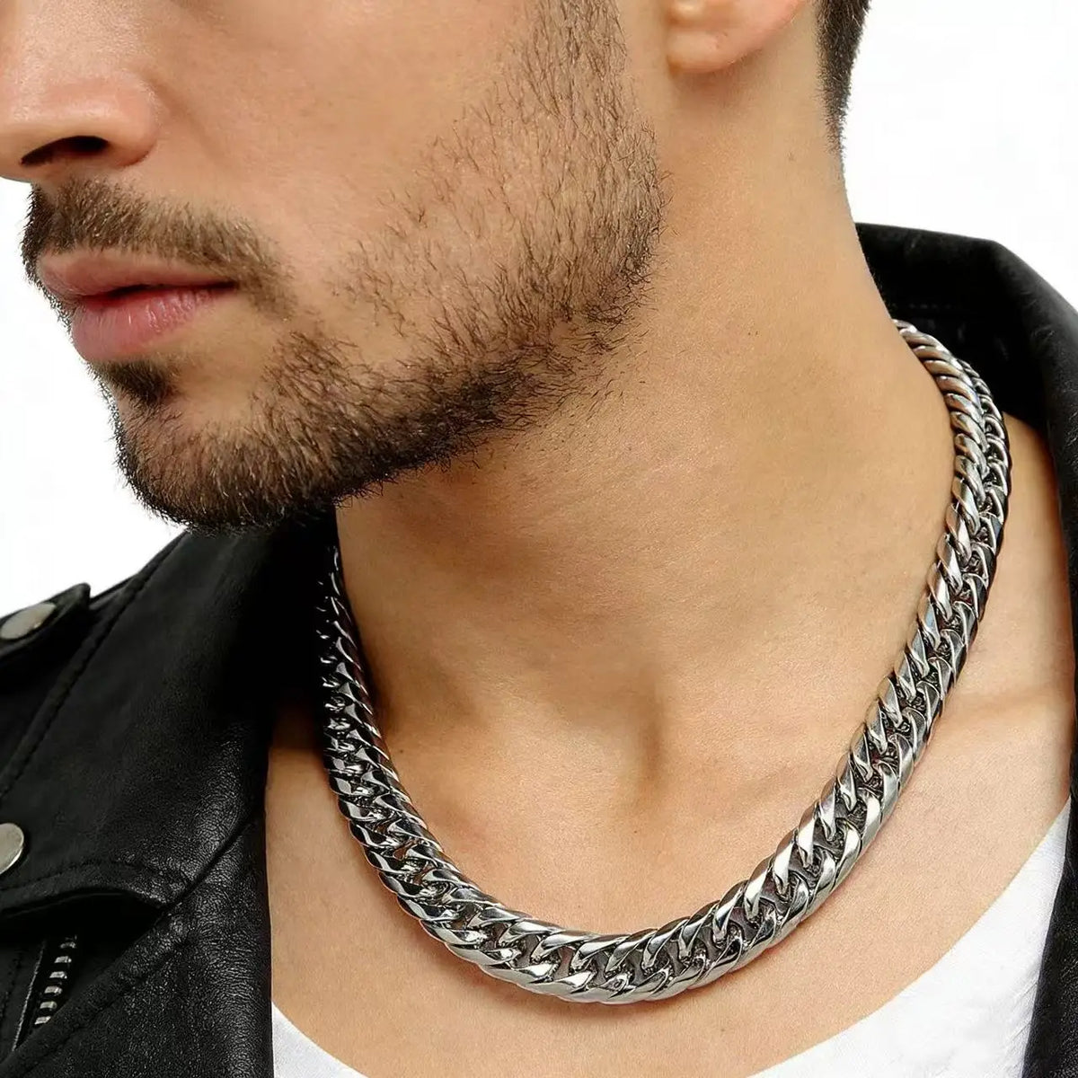Collar de Cadena Cubana de Acero