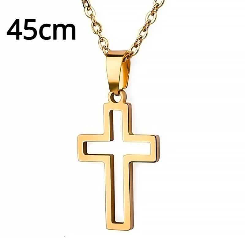 Collar Punk de Acero con Cruz