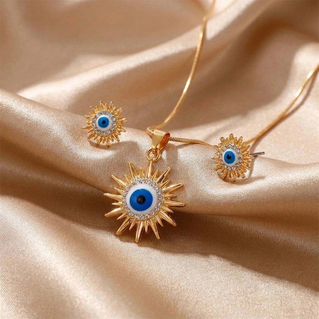 Conjunto de Acero con Ojo Turco y Sol