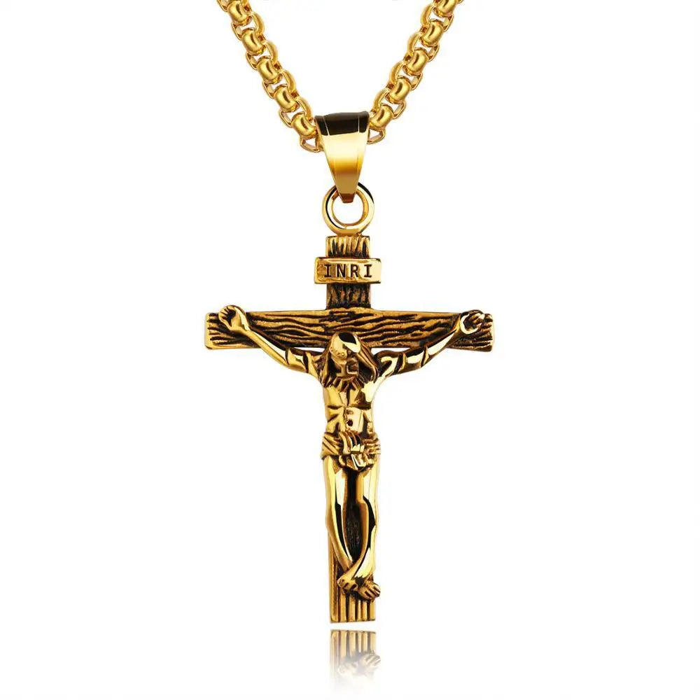 Collar de Acero con Cruz
