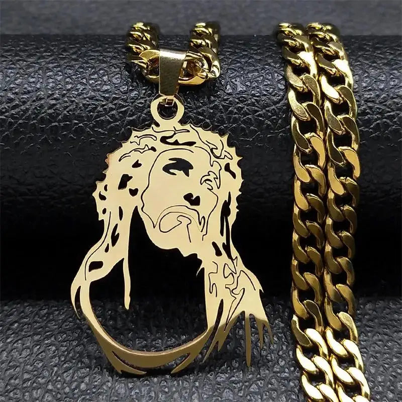 Collar de Acero con Cruz