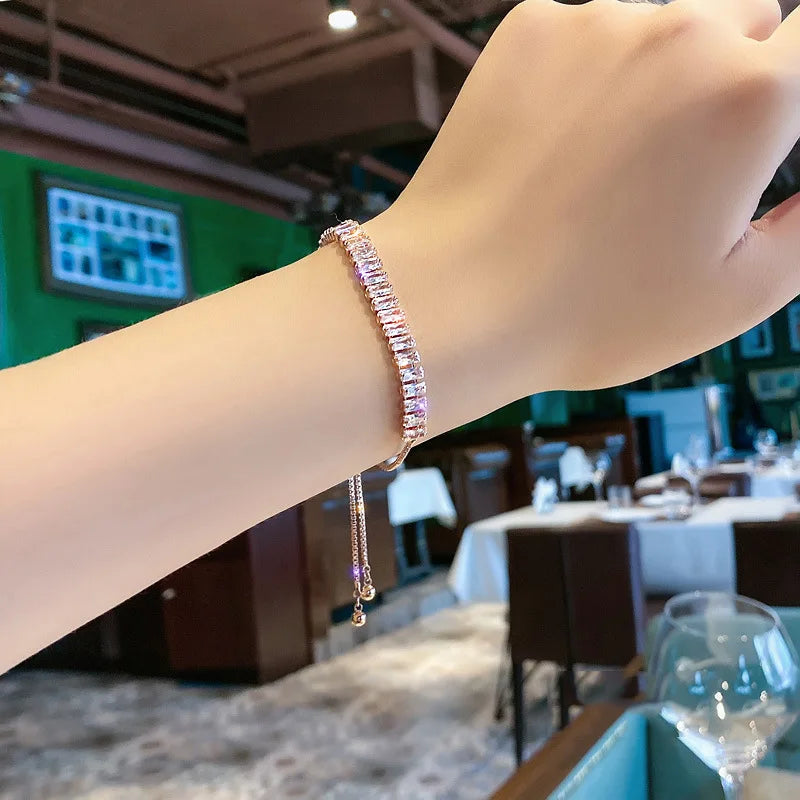 Pulsera Ajustable de Acero con Circonitas