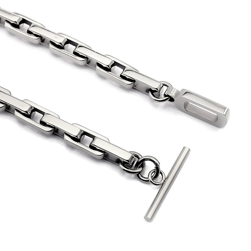 Pulsera Geométrica de Acero con Cierre en T