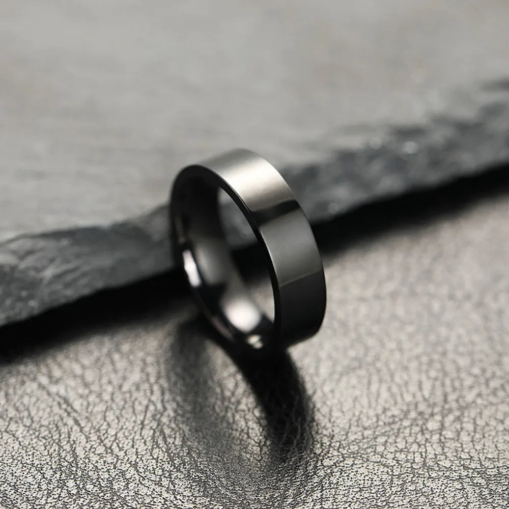 Anillo Negro Mate de Acero