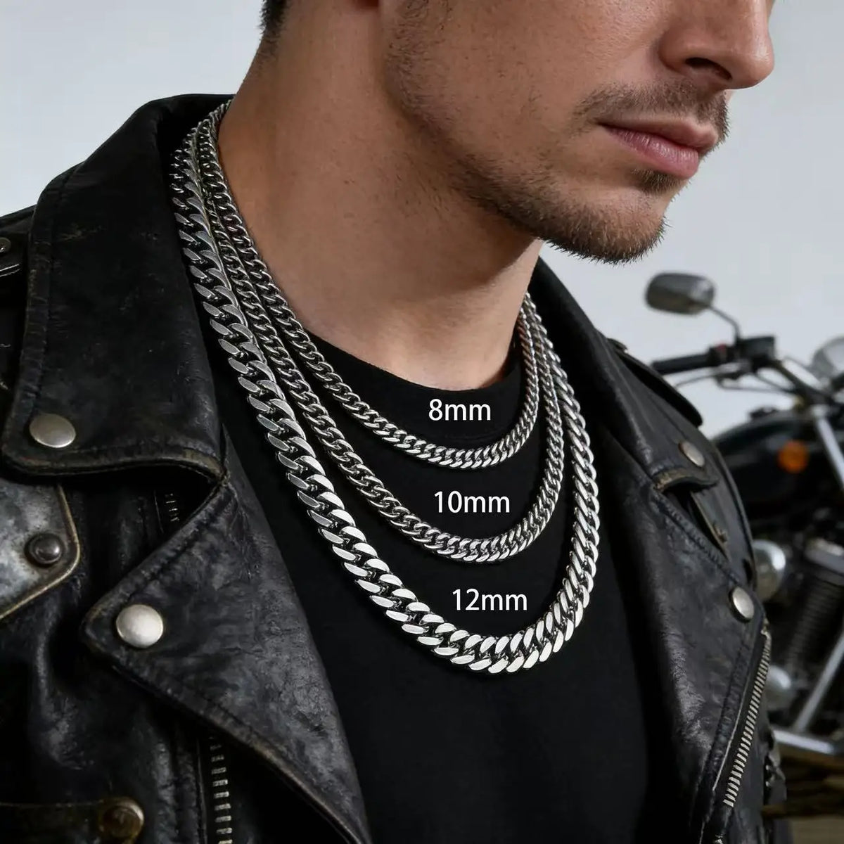 Collar de Cadena Cubana de Acero