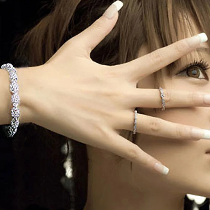 Pulsera Geométrica de Plata 925 con Circonitas